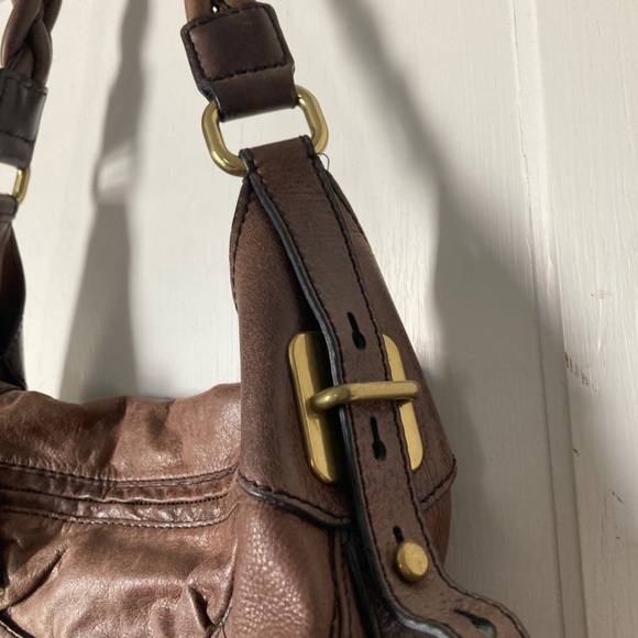 Fossil Y2K Fifty Four Slouchy Hobo Brown Leather Shoulder Bag - Picture 4 of 9